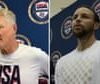 ‘A demoralizing day’: Steve Kerr and Stephen Curry decry Trump assassination try – video