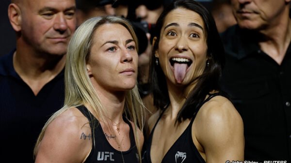Photographs: UFC 304 ceremonial weigh-ins and faceoffs