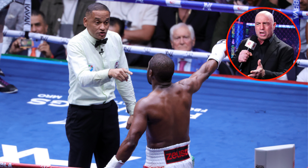 ‘He’s 100 per cent proper’… Joe Rogan defends Floyd Mayweather after boxing legend ‘fires referee’ halfway by means of exhibition battle