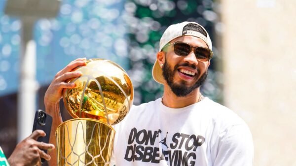 Photograph: Celtics’ Jayson Tatum Will get Again Tattoo of Himself Holding NBA Title Trophy