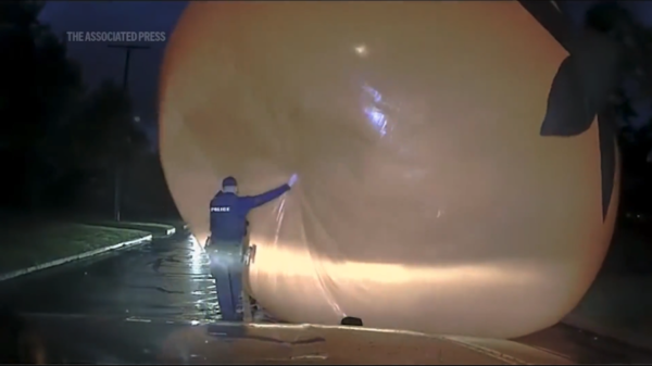 WATCH: Officer’s battle with runaway inflatable pumpkin caught on dashcam