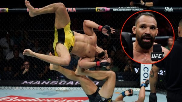 Michel Pereira was inches away from being disqualified from UFC PPV struggle after backflipping onto opponent’s head in ‘loopy’ transfer