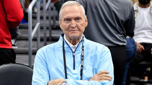 Photograph: Lakers Icon Jerry West to Be Honored with West Virginia CFB Helmet Decal