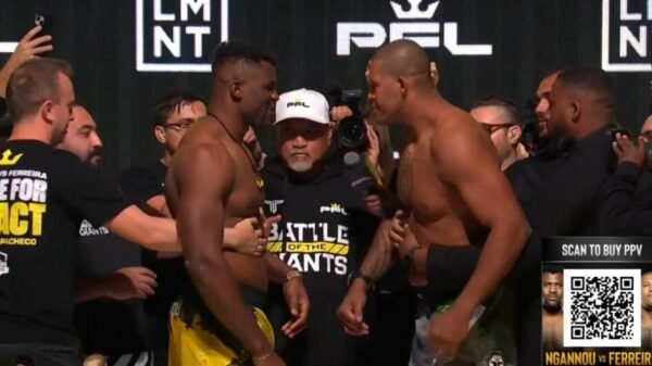 Francis Ngannou and Renan Ferreira dragged aside by safety in heated closing face-off forward of PFL Tremendous Fights showdown