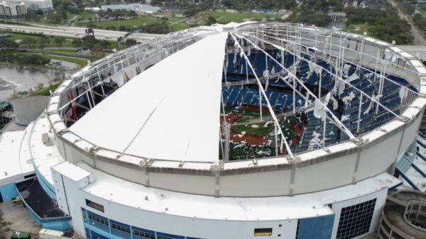 Hurricane Milton rips off Rays’ Tropicana Subject roof. It was constructed to resist 115-mph winds