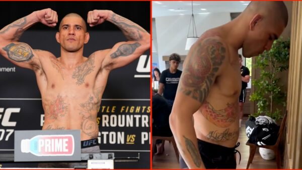 Alex Pereira reveals off huge 24-hour weight acquire of 25lb after tipping scales for UFC 307 principal occasion towards Khalil Rountree Jr