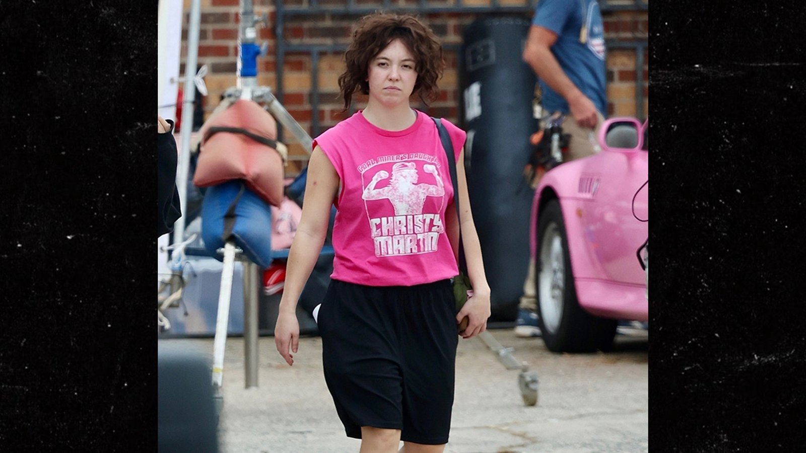 Sydney Sweeney Wears Pink Boxing Gear on Film Set of Christy Martin Biopic