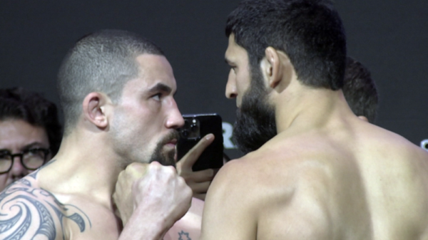 Video: UFC 308 ceremonial weigh-in faceoffs with Chimaev-Whittaker, ‘Shara Bullet,’ RDA, extra