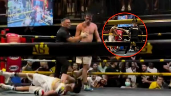 ‘He must be arrested’… followers blast MMA fighter for touchdown vicious head kick in viral boxing clip