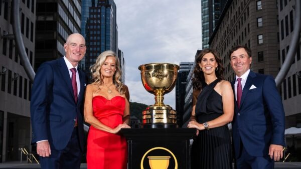 Photographs: Presidents Cup golfers, wives impress on the purple carpet at opening gala