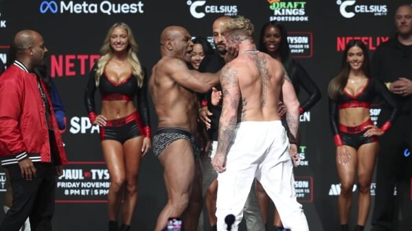 Mike Tyson Slaps Jake Paul at Weigh-in Earlier than Netflix Boxing Match