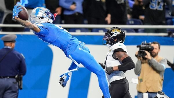 Detroit Lions Jameson Williams fined for landing celebration towards Jaguars