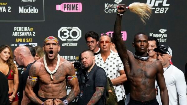 Watch Israel Adesanya predict ‘Chama time’ forward of Alex Pereira’s UFC 307 knockout win