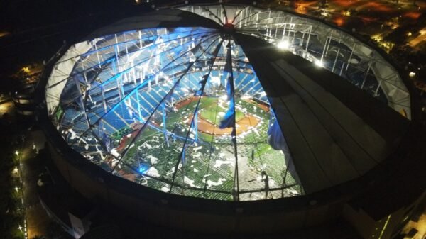 Can Tampa Bay Rays exchange shredded stadium roof in time for subsequent season?