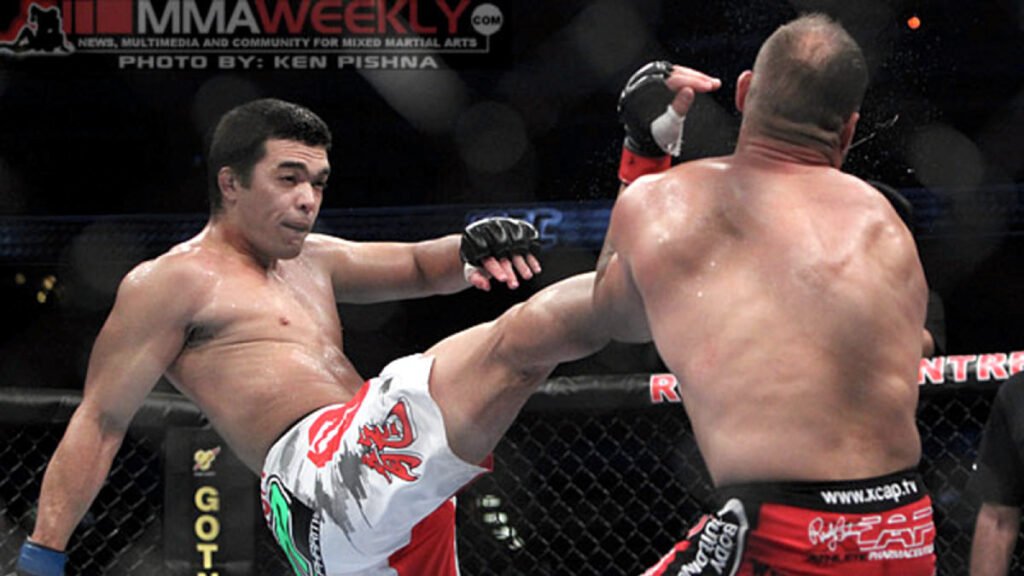 Relive Lyoto Machida kicking Randy Couture’s tooth out | UFC Struggle Video