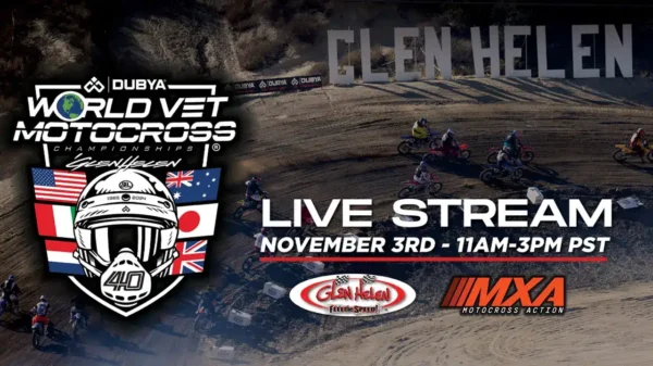 LIVE TODAY! THE 2024 WORLD VET MOTOCROSS CHAMPIONSHIP AT 11AM PST