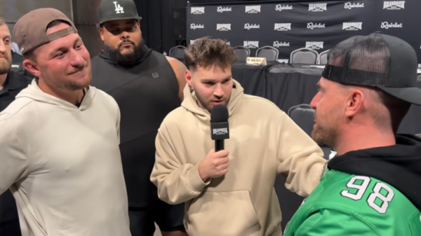 Johnny Manziel and Bob Menery’s huge size difference is clear in first face-off after weight debacle