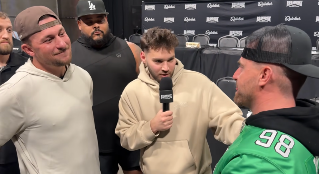 Johnny Manziel and Bob Menery’s huge size difference is clear in first face-off after weight debacle