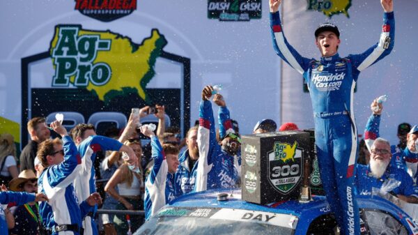 Corey Day earns first career NASCAR O’Reilly win in chaotic Talladega finish