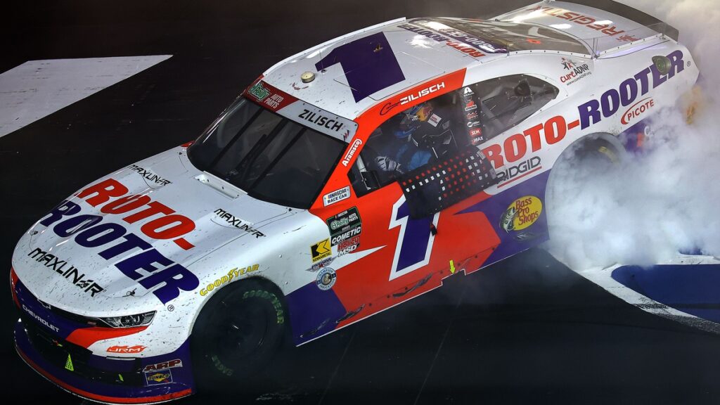 Connor Zilisch fends off Kyle Larson to win Bristol NASCAR O’Reilly race