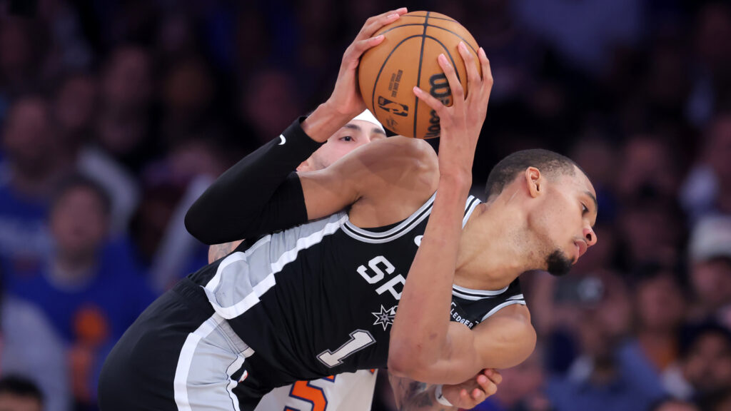 Victor Wembanyama draws the softest offensive foul on Karl-Anthony Towns in Game 4