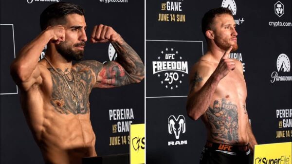 UFC Freedom 250 main event weigh-in video: Ilia Topuria vs Justin Gaethje