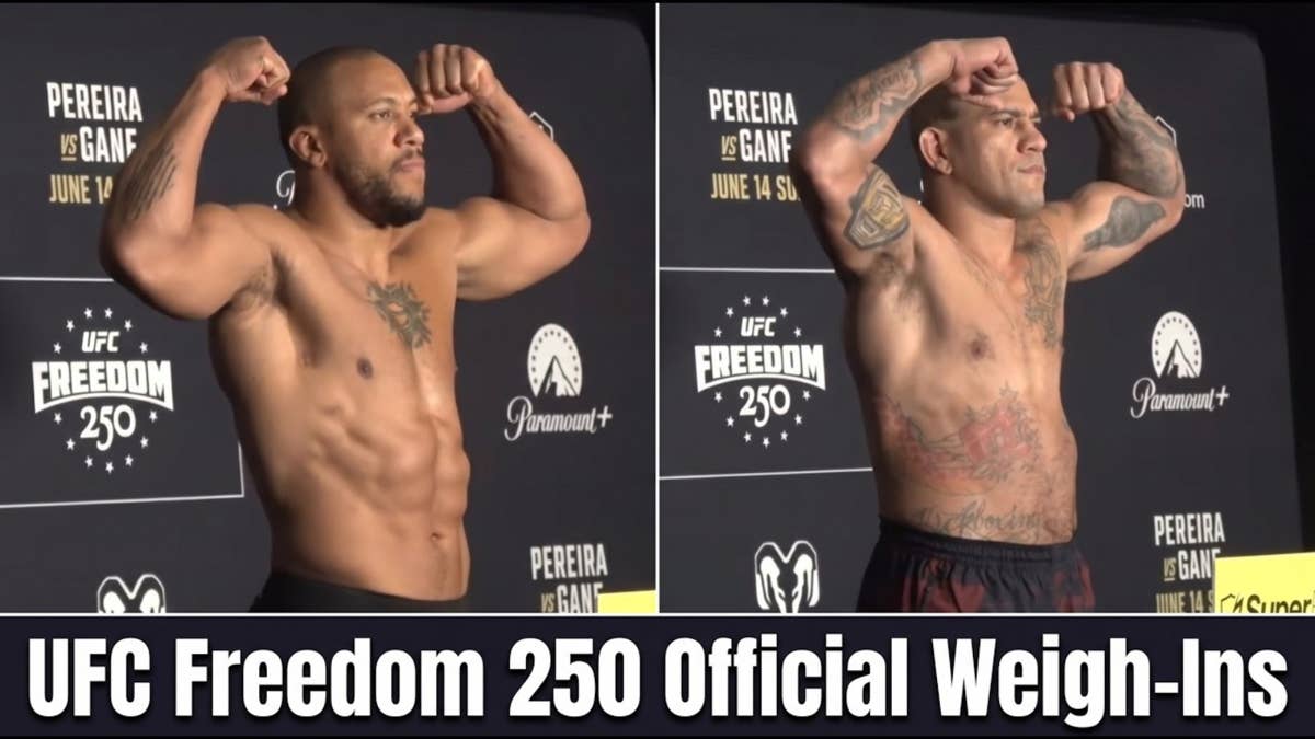 UFC Freedom 250 co-main event weigh-in video: Alex Pereira vs Ciryl Gane
