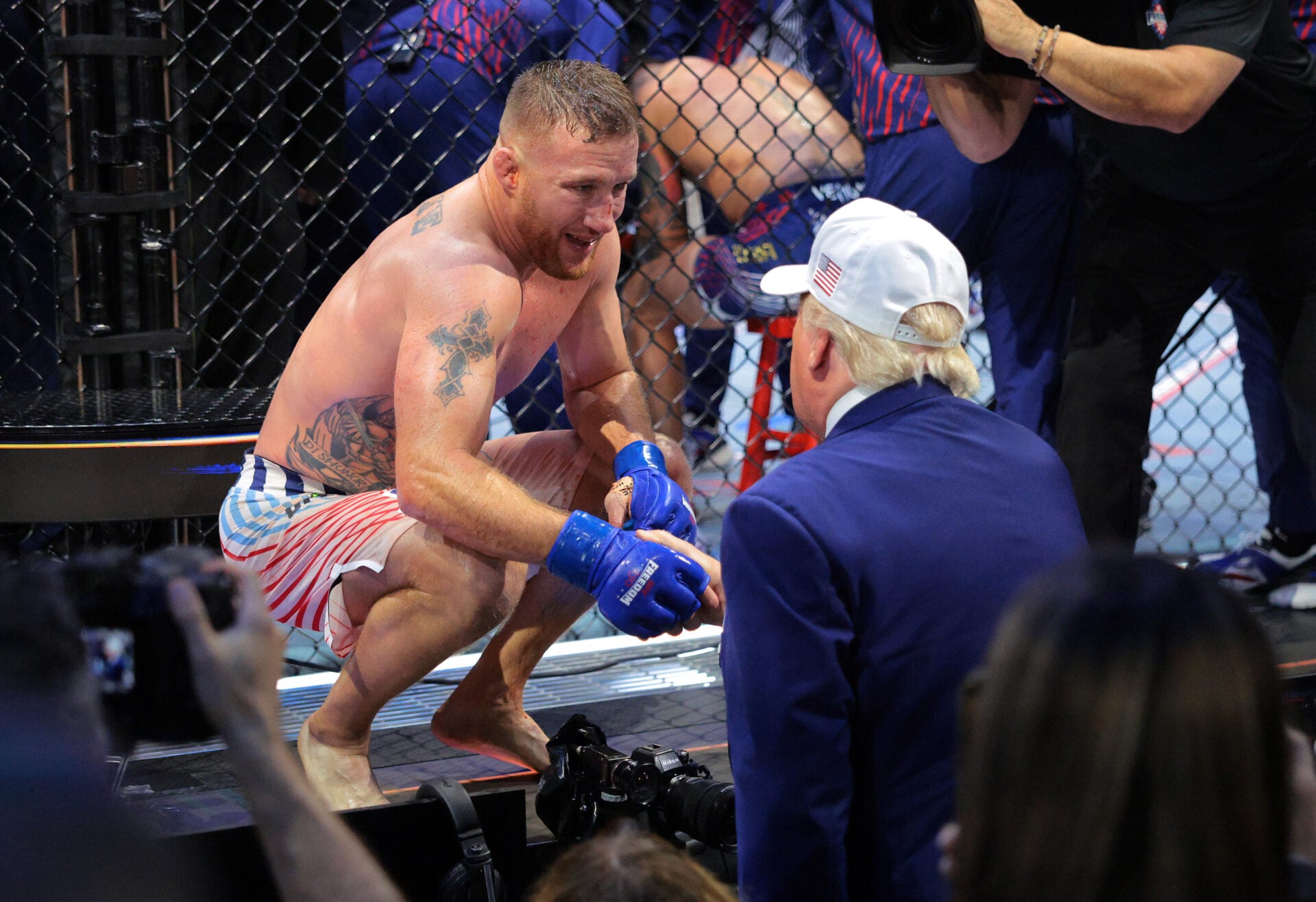 Ilia Topuria vs Justin Gaethje UFC Freedom 250 result: Historic upset as champion retires on the stool at the White House