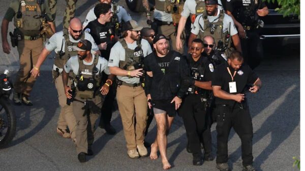 Sean Strickland escorted out of UFC Freedom 250 fan fest by police