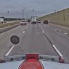 NASCAR hauler hits runaway wheel, releases dash cam footage of traffic incident