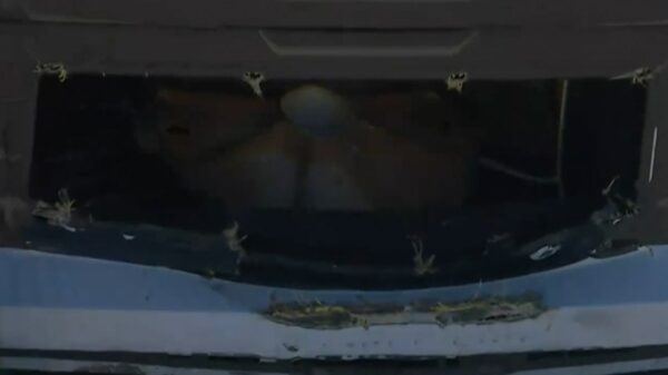 Metal cover comes up and tears through the nose of NASCAR O’Reilly car, stopping race