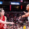Angel Reese, Caitlin Clark share heated exchange in Dream-Fever game