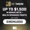 BetMGM Bonus Code SIBONUS50: Get Up to $1,500 in Bonus Bets if Your First Bet Loses on MLB & WNBA Saturday