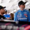 No smiles from Denny Hamlin despite snatching the points lead from Tyler Reddick