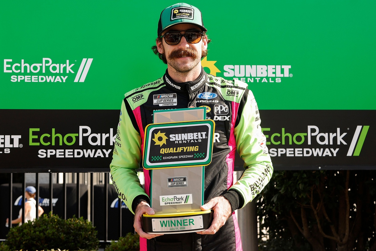 NASCAR Cup Atlanta starting lineup: Penske 1-2 with Ryan Blaney on pole