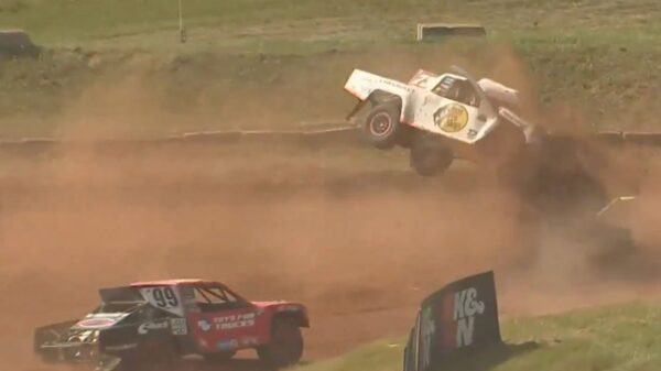 Dale Earnhardt’s grandson Wyatt Miller flips wildly in crash, but drives away