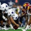 Cowboys offensive line versus Commanders defensive line