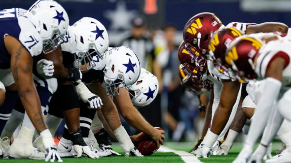Cowboys offensive line versus Commanders defensive line