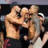 Watch UFC 331 opponents get separated by security after almost brawling backstage at the weigh-ins