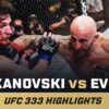 UFC 333 Highlights: Alexander Volkanovski vs. Movsar Evloev