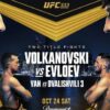 UFC 333: Volkanovski vs. Evloev live results