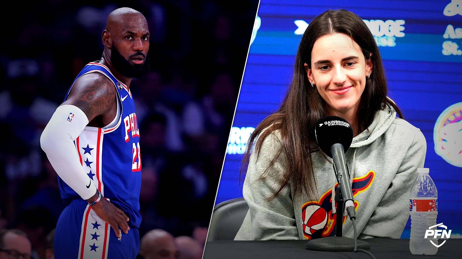 ‘She Can’t Believe He Chose Philly,’ ‘2 GOATS’ – Fans React to Caitlin Clark’s Courtside Appearance During LeBron James’ 76ers-Pacers Matchup